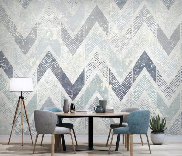 Padrão de chevrons azuis e brancos Papel de parede Padrão de chevrons azuis e brancos