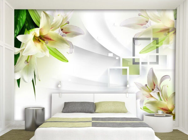 Flores elegantes num cenário suave Papel de parede Flores elegantes num cenário suave