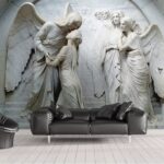 Papel de parede Estátua de um homem a beijar uma mulher