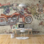 Papel de parede O motociclo num mapa