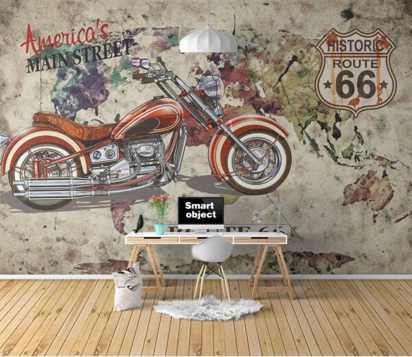 O motociclo num mapa Papel de parede O motociclo num mapa