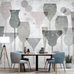 Papel de parede Arte abstrata elegante com padrão de vidro.
