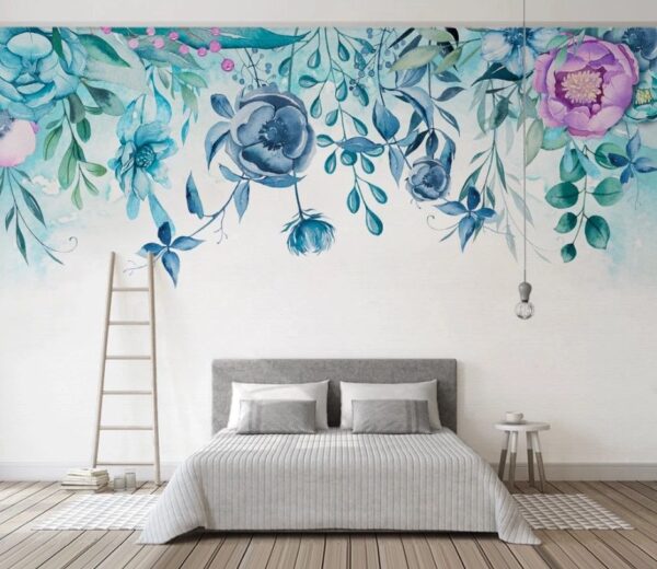 Pintura a aguarela de flores Papel de parede Pintura a aguarela de flores
