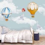 Papel de parede Balão de ar quente no céu