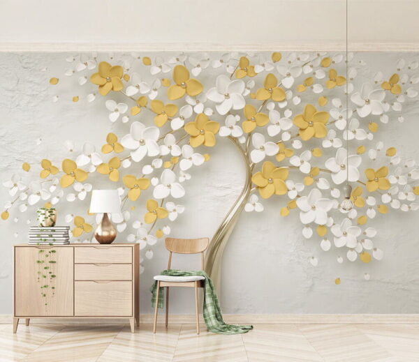 Árvore em flor com flores delicadas Papel de parede Árvore em flor com flores delicadas