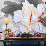 Papel de parede Lindas flores em tons elegantes.