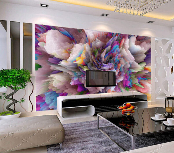 Papel de parede Explosão colorida de tinta