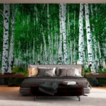 Papel de parede Bétulas numa floresta serena