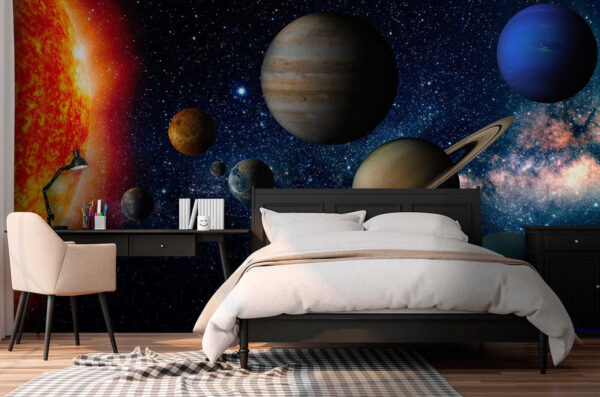 Planeta no espaço com estrelas Papel de parede Planeta no espaço com estrelas