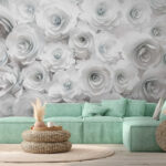 Papel de parede Grupo de flores brancas
