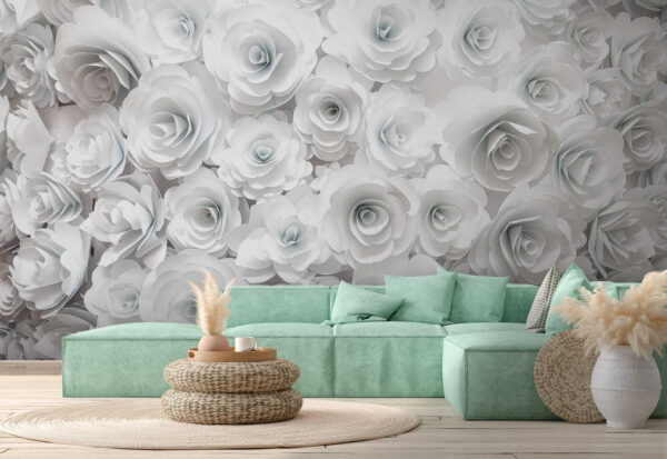 Grupo de flores brancas Papel de parede Grupo de flores brancas