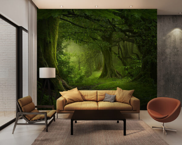 Árvores majestosas numa floresta luxuriante Papel de parede Árvores majestosas numa floresta luxuriante