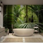 Papel de parede Selva verdejante com palmeiras.