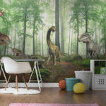 Papel de parede Dinossauro na floresta