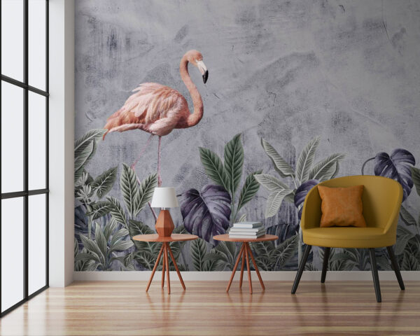 Flamingo e plantas Papel de parede Flamingo e plantas