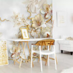 Papel de parede Design floral elegante com pormenores intrincados.