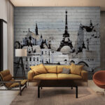 Papel de parede Pintura de uma cidade