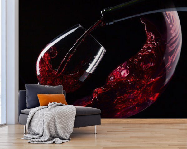Copo de vinho tinto a ser servido Papel de parede Copo de vinho tinto a ser servido