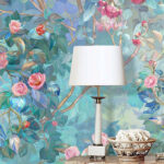 Papel de parede Pintura de uma árvore com flores