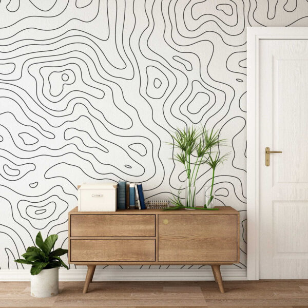 Linha preta sobre um fundo branco Papel de parede Linha preta sobre um fundo branco