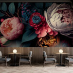 Papel de parede Elegante bouquet de flores vibrantes.