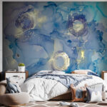 Papel de parede Pintura azul e branca