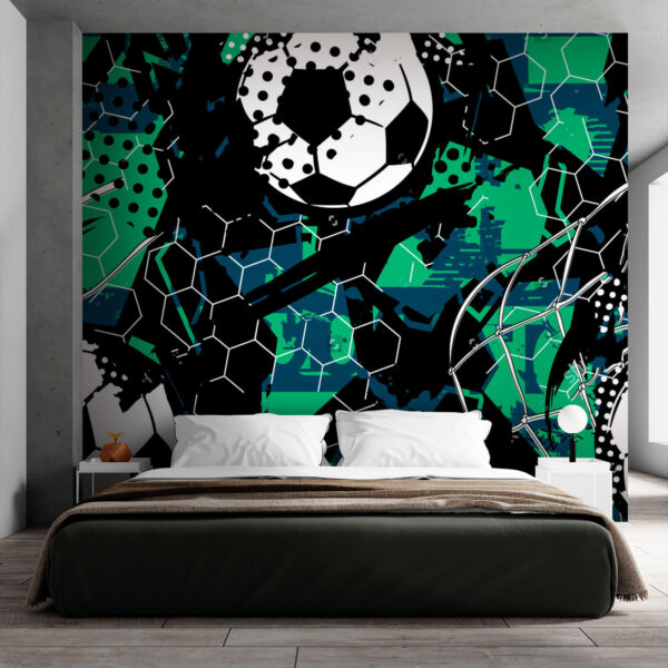Padrão de futebol abstrato com hexágonos Papel de parede Padrão de futebol abstrato com hexágonos