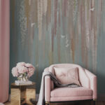 Papel de parede Tapeçaria floral elegante com cores suaves