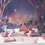 Papel de parede Flor cor-de-rosa com centro branco