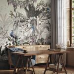 Papel de parede Mural de pássaros e plantas