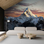 Papel de parede Montanha com neve no topo