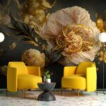 Papel de parede Rosas delicadas em tons ricos