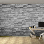 Papel de parede Padrão de textura de parede de tijolo cinzento