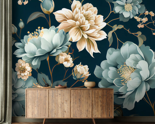 Padrão floral elegante em tons suaves Papel de parede Padrão floral elegante em tons suaves
