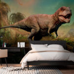 Papel de parede Dinossauro com chifres e pescoço comprido