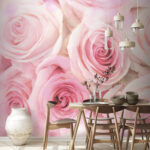 Papel de parede Grupo de rosas cor-de-rosa