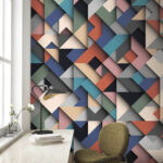 Papel de parede Padrão multicolorido de quadrados