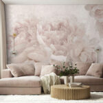 Papel de parede Pétalas suaves em tons pastel.