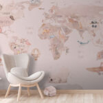 Papel de parede Mapa do mundo com animais