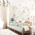 Papel de parede Padrão floral numa parede