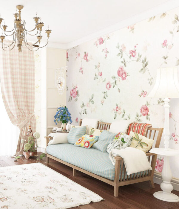 Padrão floral numa parede Papel de parede Padrão floral numa parede