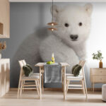 Papel de parede Urso polar a segurar uma bola
