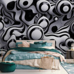 Papel de parede Padrões abstractos de redemoinhos a preto e branco.