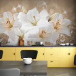 Papel de parede Grupo de flores brancas
