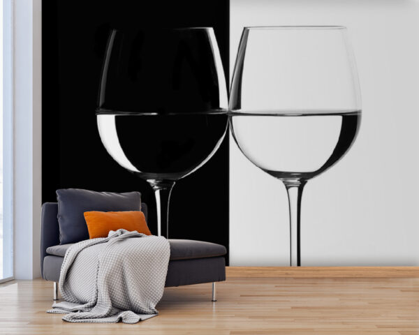 Dois copos de vinho com água Papel de parede Dois copos de vinho com água