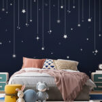 Papel de parede Estrelas e flocos de neve de linhas