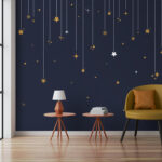 Papel de parede Estrelas e flocos de neve de cordas