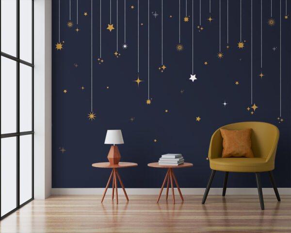 Estrelas e flocos de neve de cordas Papel de parede Estrelas e flocos de neve de cordas