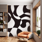 Papel de parede Padrão preto e branco
