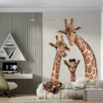 Papel de parede Grupo de girafas com as cabeças juntas
